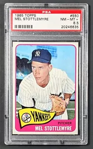 1965 Topps #550 Mel Stottlemyre PSA NM-MT+ 8.5 New York Yankees - Picture 1 of 4