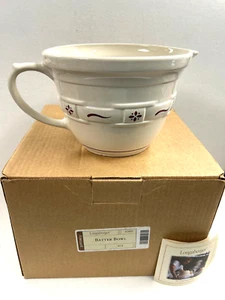 Longaberger Pottery "Batter Bowl" Woven Traditions Red #31992...NIB - Picture 1 of 9