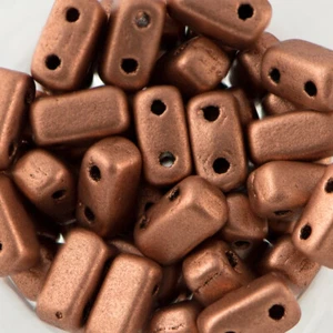 3/6mm Matte Metallic Copper Czech Mate Brick Beads (50) - Picture 1 of 1
