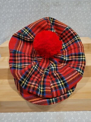 Boné de lã vintage Chapéus da Irlanda Castlebar Fox Hunter xadrez tartan sob medida à mão - Imagem 1 de 4