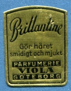 Advertisement Original Seal Label A16 Gold mnh BRILLANTINE Perfumery Goteborg - Picture 1 of 1