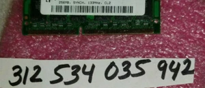 256MB 2RX8 SD SDRAM PC133 133 CL2 144PIN NON-ECC 16X8 DUAL RANK UNBUFFERED - Picture 1 of 1
