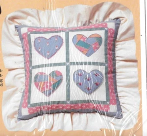 Love Gift Quilted Heart Pillow Kit Candlewicking Needlework Country Kit #0482 - Picture 1 of 3