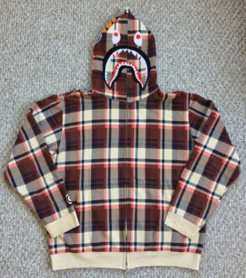 Bape 15th Anniversary Plaid Shark Full Zip Hoodie - Image 1 of 4