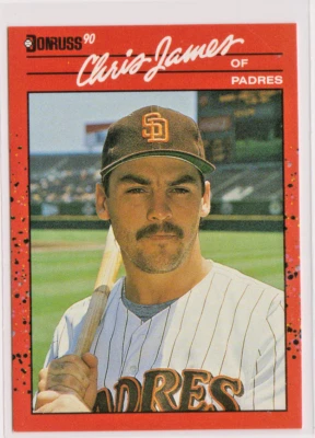 Chris James San Diego Padres Outfield 1990 Donruss Card # 323 Near Mint - Image 1 of 2