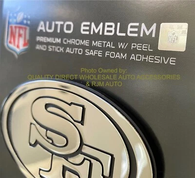 Adesivo emblema carro caminhão logotipo metal sólido premium San Francisco 49ers cromado automático - Imagem 1 de 4