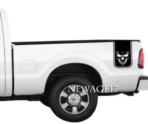 Skull Side Stripes Pair Car Truck Vinyl Decal Premium Vinyl Removable Rear Bed  - Foto 1 di 2