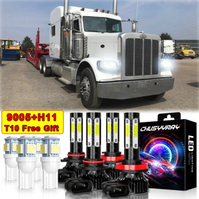 Para Peterbilt 388 389 4x LED Kit de conversión de faros bombillas Hi / Lo Foto 1 de 4