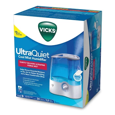 Vicks UltraQuiet Cool Mist Humidifier 1.2Gal  Capacity Up To 24Hrs V5100NS NEW - Image 1 of 2