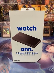 Onn. Watch 4-device HDMI Switch With Remote Control BRAND NEW - Picture 1 of 2