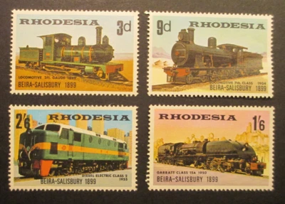 Estampillas de Rodesia - Emitidas: 22 de mayo de 1969 - 70th Anni Beira-Salisbury Railway ~ MNH Foto 1 de 3