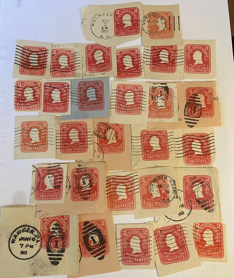 US Scott #U385 Large Cut Square 2 Cent Carmine - Image 1 of 1