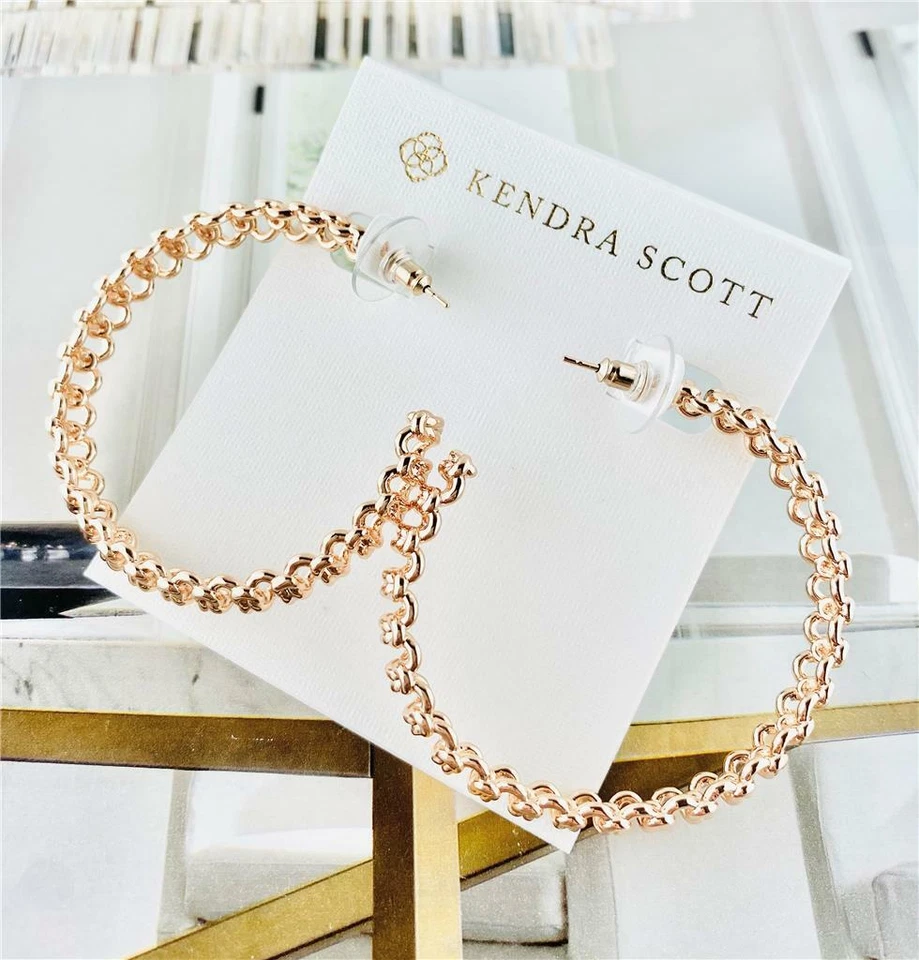 NUEVO Pendientes Kendra Scott Fallyn Aro Tono Oro Rosa Foto 1 de 1