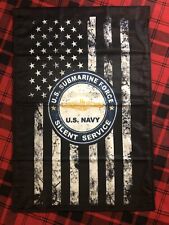 Canvas Flag Us Navy Submarine 12 X 18