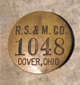 Vtg Dover Ohio Reeves Steel & Milling Co. Employee ID Pin Badge 1048 R.S.&M. Co - Picture 1 of 3