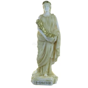 Statue Ancient Greek Goddess Demeter Alabaster 7" - 18cm Cast Marble Mythology - Picture 1 of 9