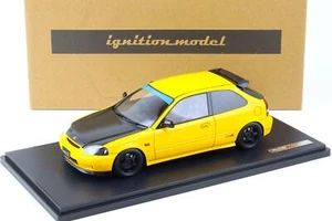 1:18 Ignition Model IG2676 Honda Civic (EK9) Tipo R Giallo/Carbonio Bonnet - Foto 1 di 5