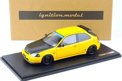 1:18 Ignition Model IG2676 Honda Civic (EK9) Tipo R Giallo/Carbonio Bonnet - Immagine 1 di 4
