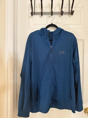 Oakley Men’s Performance Full-Zip Hoodie Jacket – Blue – Size XL - Image 1 of 4