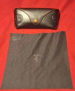 Ray Ban Ferrari Cuero Negro Gafas de sol Estuche Paño de microfibra - Imagen 1 de 5