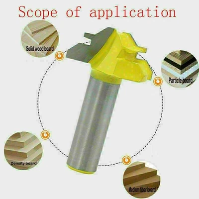 45 Degree Tenon Chisel Cutter Milling Tool Lock Miter Router Bit for Woodworking - Image 1 of 4
