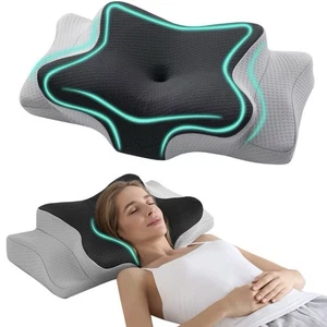 Hansleep verstellbares Memory Foam Hals-Kissen zur Linderung von Nackenschmerzen, grau - Bild 1 von 10