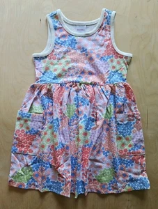 NWT HANNA ANDERSSON SEA BLOOMS FLORAL PULLOVER BREEZY POCKET TANK DRESS 110 5 - Picture 1 of 7