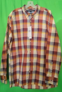 Tommy Hilfiger XL Custom Fit Plaid Mens Long Sleeve Button Down Shirt NEW w/Tags - Picture 1 of 9