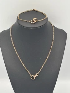 NIB EMPORIO ARMANI Octagon Link Cubic Necklace & Bracelet Set Rose Gold Plated - Picture 1 of 21