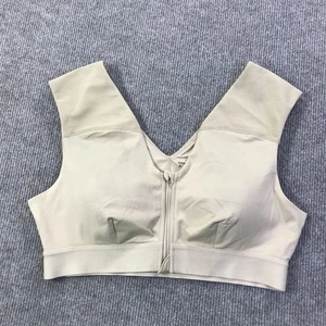 Tommie Copper Shoulder Support Sports Bra XL Zip Front Gym Copper Znergy Beige - Picture 1 of 13