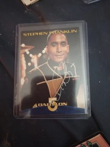 Babylon 5 Signed Card Auto 1996 B5 Stephen Franklin Richard Biggs v404 - Picture 1 of 3