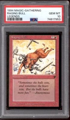 Magic MTG Legends Raging Bull PSA 10 GEM MINT POP 16 - Image 1 of 2