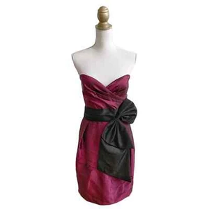 NWT Jessica Simpson Taffeta Bow Strapless Mini Dress - 10 - Picture 1 of 9