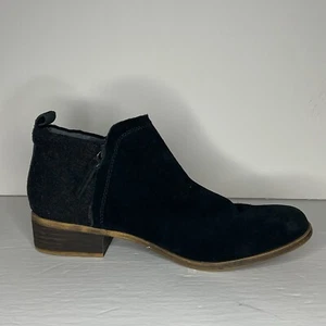 Tom’s Suede Leather Felt Cutout Side Zip Ankle Boot Size 10 - Picture 1 of 14