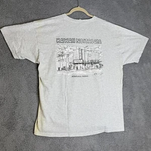 Vintage Hawaii Nostalgia Shirt Adult 2XL Gray Short Sleeve Downtown Theatre - Picture 1 of 10