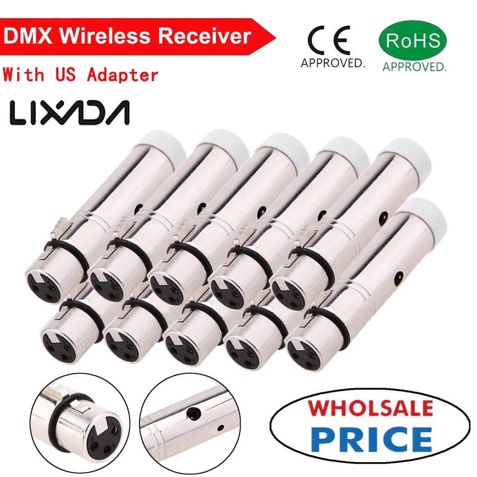 LOT Lixada 2.4G ISM DMX512 Wireless Female XLR Receiver for Stage Lighting L6E6 - Image 1 of 1