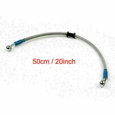 50cm/20" M10 Brake Oil Hose Line Banjo Fitting Stainless Steel End US NEW Foto 1 de 2