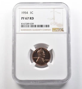 1954 Lincoln Wheat Cent PF67 RD NGC *8113 - Picture 1 of 3