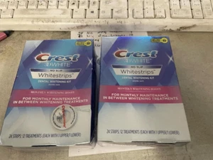 2X Crest 3D Whitestrips MONTHLY WHITENING BOOST  NO SLIP 48 Dental White Strips - Picture 1 of 1