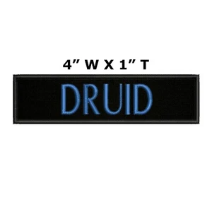 DRUID Gaming Toon Patch Embroidered Iron-On Applique Geeks Gamers Role Playing - Picture 1 of 11