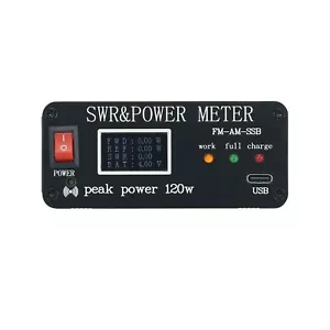 Power Watt Meter SWR & Power Meter Peak Power 120W FM-AM-SSB SWR 1.8MHz-50MHz - Photo 1/6