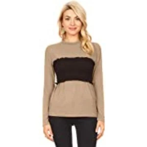 Encantadora camiseta SIMLU XL 10-12 tostada/negra con volantes cintura - Imagen 1 de 4