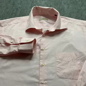 Burberry London Dress Shirt Men 16 35 Pink United States French Placket Barrell - Picture 1 of 14