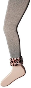 Jefferies Socks Girl's 2-6X Faux Fur Footless Tights Grey/Pink Leopard - Picture 1 of 1