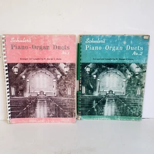 Vintage 1961 & 1963 Schuler's Piano Duets Sheet Music Songbooks 1 & 2 - Picture 1 of 12