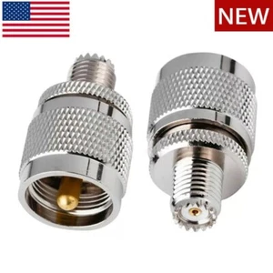 2Pcs UHF PL-259 Male to Mini-UHF Female RF Coax Adapter Connectors For Ham Radio - Picture 1 of 5