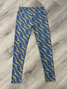 lulaRoe Giraffe Leggings - Womens One Size- Blue & Yellow Animal Pattern - Picture 1 of 6