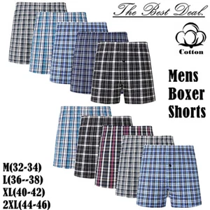 3-12 Pcs For Mens Boxer Shorts Underwear Trunk Plaid Classic Cotton Size M-2XL - Picture 1 of 8