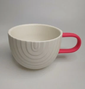 Starbucks Coffee 2018 Valentine's Mug Cup White Pink Handle Rainbow 12oz - Picture 1 of 5