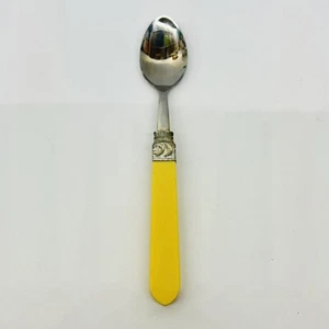 Retroneu Lets Eat Gold Art Deco Teaspoon Thailand 7 3/8 Flatware Silverware - Picture 1 of 8